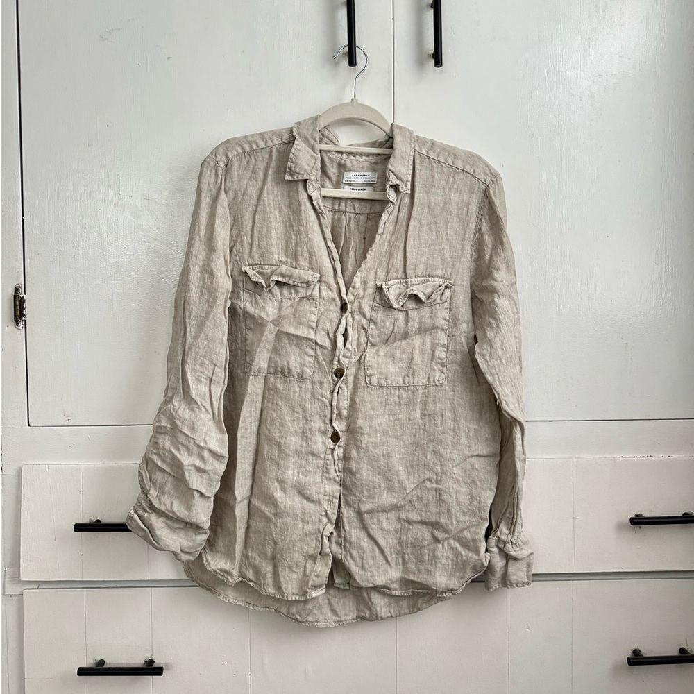 100% Linen Zara Button Down